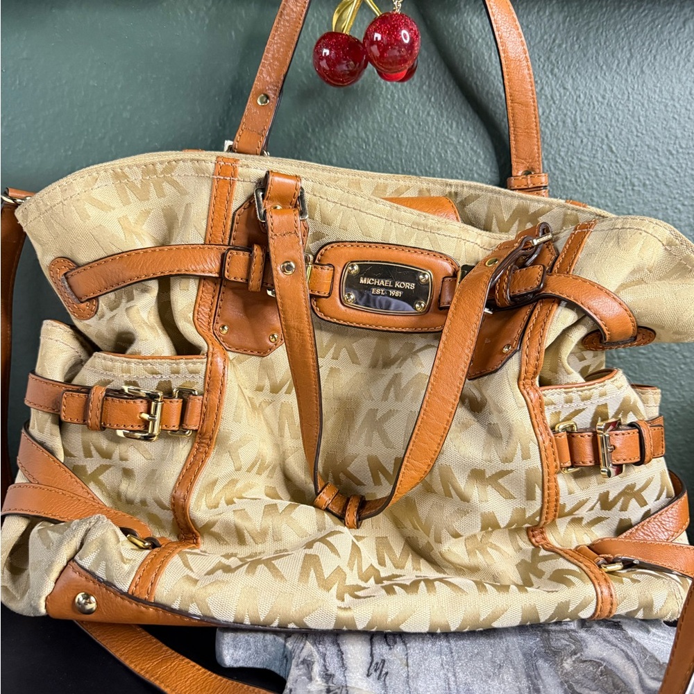 Michael Kors Tan and Brown Shoulder and Crossbody Bag and Wallet